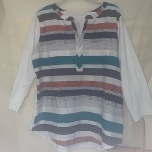 Van Heusen Stripy Casual Quarter Sleeve shirt